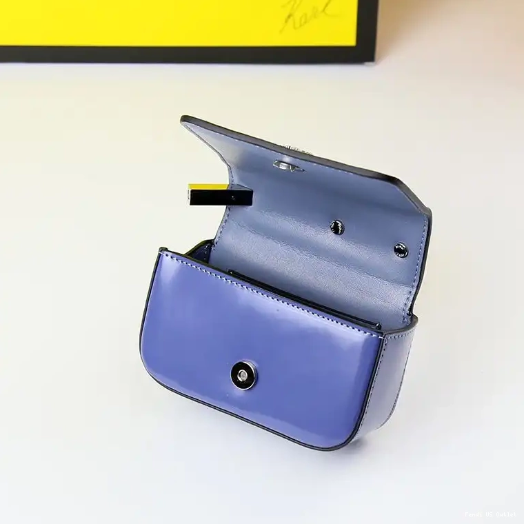 Vintage HOT Nano Blue Fendi In Calf F Leather Bag 0626